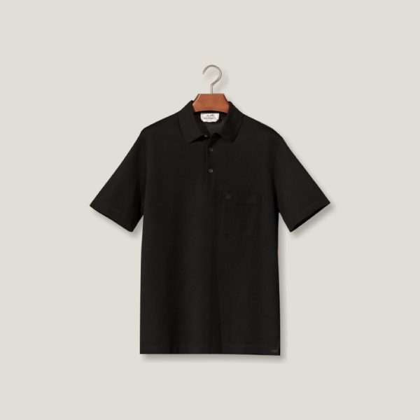 H Embroidered Buttoned Polo Shirt