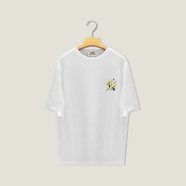 T-shirt with Leather Detail
