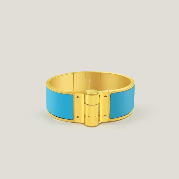 Enamel Hinged Wide Bracelet