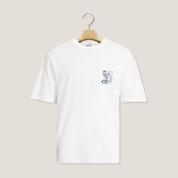 H Puzzle T-shirt with leather detail
