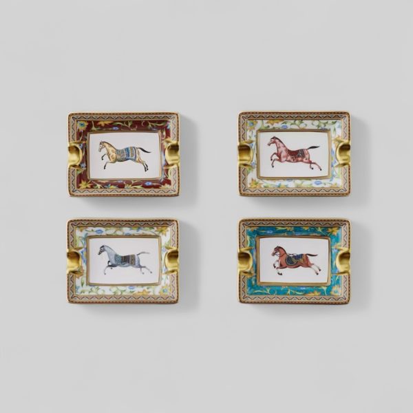 Cheval D'Orient Set Of 4 Mini Ashtrays