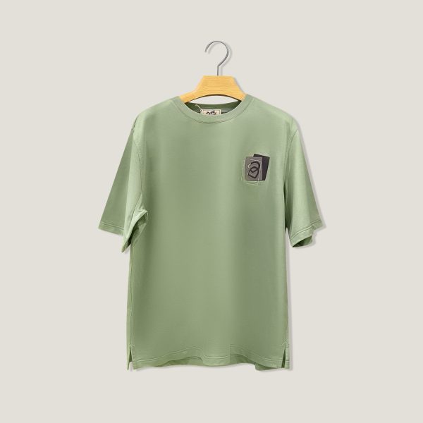 T-Shirt With Leather Detail