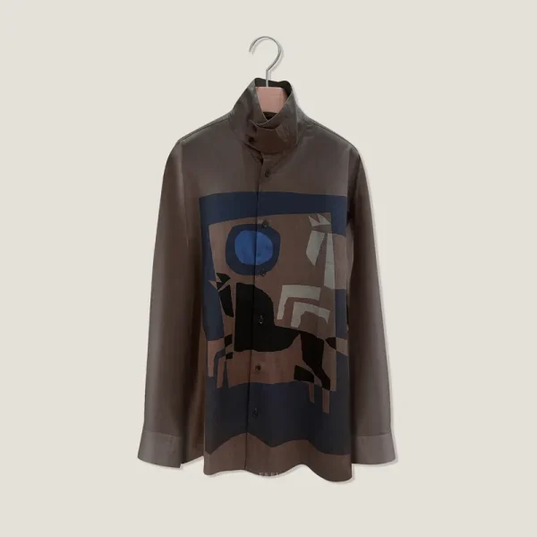 Velky Lov Boxy Fit Shirt With Mock Neck Collar