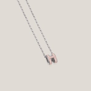 Mini Pop H Pendant - Rose Dragee, Palladium-Plated