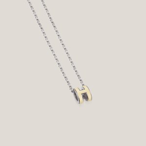 Mini Pop H Pendant - Jaune Soufre Pale, Palladium-Plated