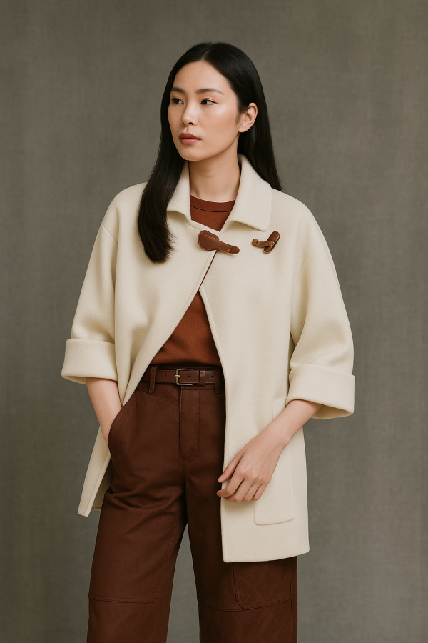 Jacket with Leather Detail