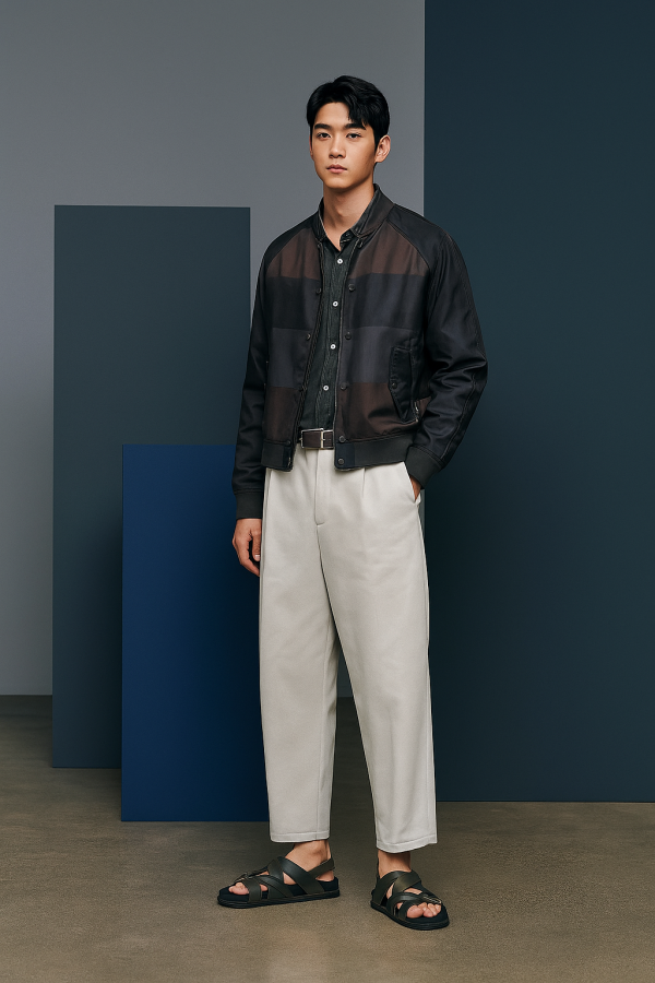 "Cambridge" Rib-Trim Jacket