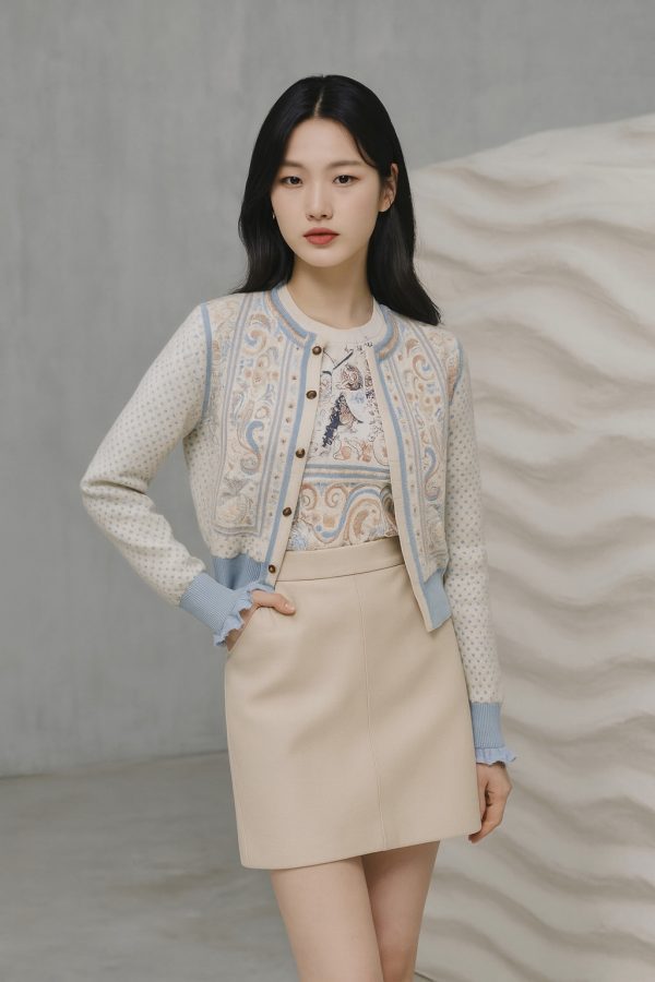 "Guepards et Palmettes" Quilted Twillaine Jacket