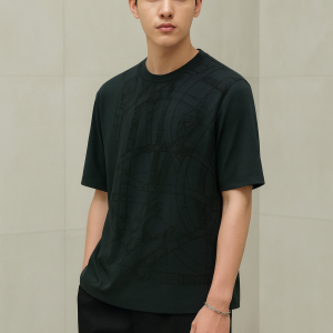 "Cavalcadour Griffone" Embroidered T-Shirt - Ardoise, L