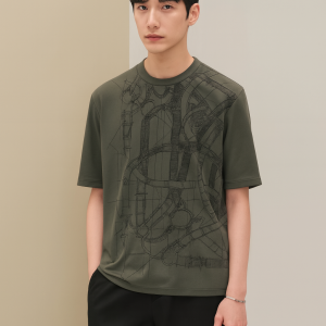 "Cavalcadour Griffone" Embroidered T-Shirt - Bronze, L