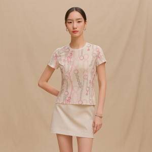 "Palefroi Remix" Straight T-Shirt - Beige Avoine, 34