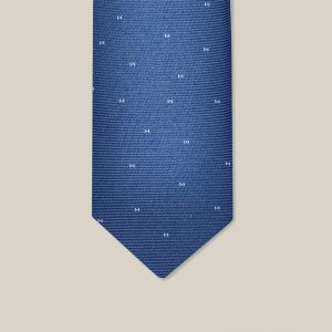 H Aleatoire Tie - Bleu Moyen / Blanc