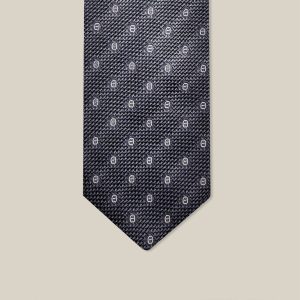 Grenadine Maillon Tie - Gris / Anthracite / Gris Clair