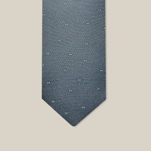 H Aleatoire Tie - Gris Moyen / Blanc