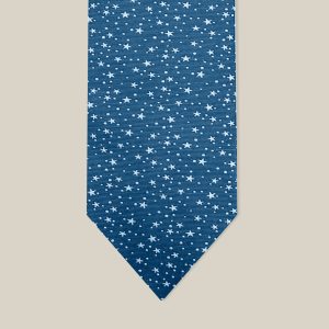 Stars Petillants Tie - Bleu Grise / Blanc