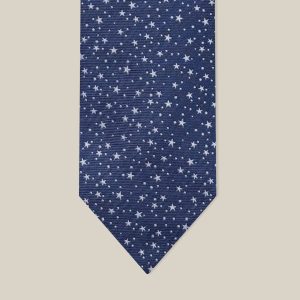 Stars Petillants Tie - Marine / Blanc