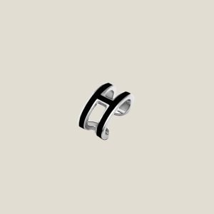 Pop H Ear Cuff - Noir, Palladium-Plated