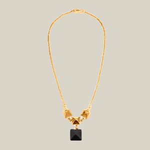 Disco Faubourg Necklace - Noir, Yellow Gold-Plated