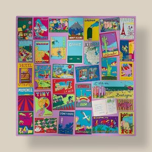 Scarf 90 On Est Bien Ici ! - Turquoise / Jaune / Multicolore