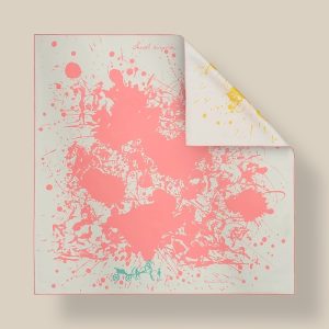 Scarf 90 Double Face Cheval Surprise - Gris Perle / Rose / Jaune D'or
