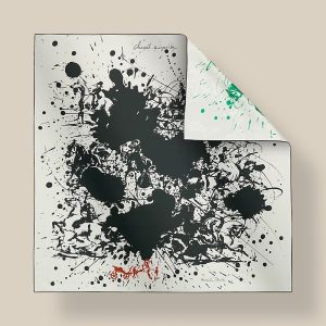 Scarf 90 Double Face Cheval Surprise - Noir / Blanc / Emeraude