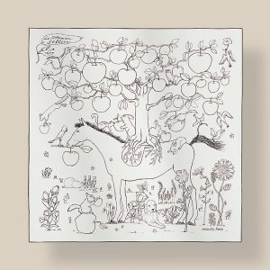Scarf 90 Le Pommier Sellier - Blanc / Noir