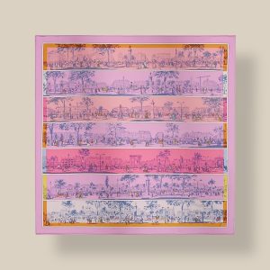 Scarf 70 A l'Ombre des Boulevards - Violine / Rose / Encre