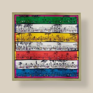 Scarf 70 A l'Ombre des Boulevards - Kaki / Rouge / Multicolore