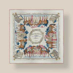 Scarf 70 Equipements a Cheval sur l'Elegance - Gris Perle / Bois De Rose / Ardoise