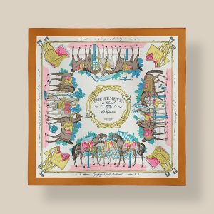 Scarf 70 Equipements a Cheval sur l'Elegance - Caramel / Blanc / Rose