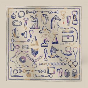 Shawl 140 Inventaire Poetique Pour Un Conte Sellier - Naturel / Indigo / Violet