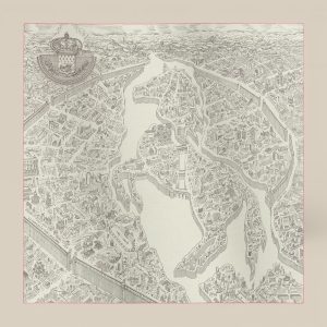 Shawl 140 La Nouvelle Cite Cavaliere - Blanc / Gris / Rose