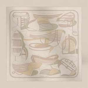 Shawl 140 Thalassa Embroidered - Beige / Rose / Mastic