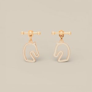 Tonnerre Earrings, Small Model - Crème, Yellow Gold-Plated