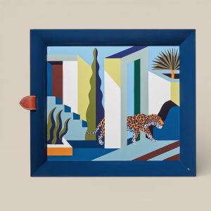 Atrium Jaguar Dans Un Jardin Mexicain Tray - Bleu Profond