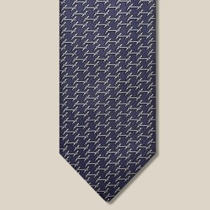 H Manchettes Tie - Marine / Gris Clair