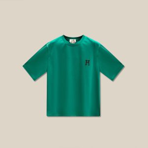 "H'Cheval" T-Shirt With Leather Detail - Menthe, S