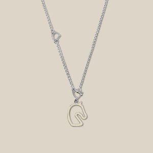 Tonnerre Necklace, Small Model - Crème, Palladium-Plated
