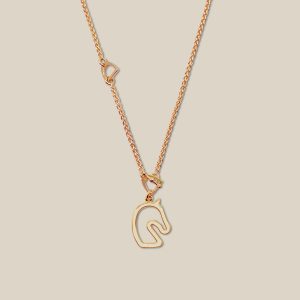 Tonnerre Necklace, Small Model - Crème, Rose Gold-Plated