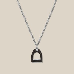 Etrier Vulcanium necklace - Brun, Palladium-Plated