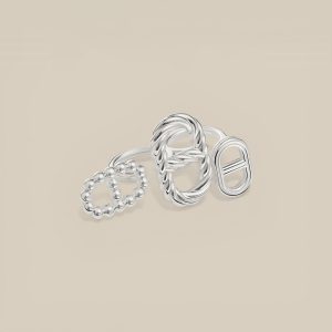 Chaine D'ancre Alea II Double Ring, Large Model - 46, Silver 925/1000