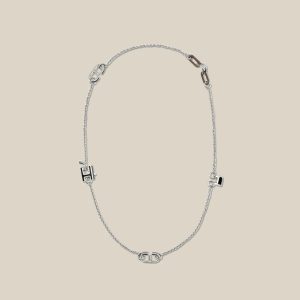 Halphabet Necklace - Noir, Palladium-Plated