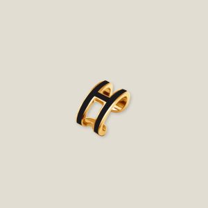 Pop H Ear Cuff - Noir, Gold-Plated
