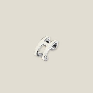 Pop H Ear Cuff - Blanc, Palladium-Plated