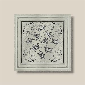 Bandana 55 Les Tortues - Grège / Noir / Blanc