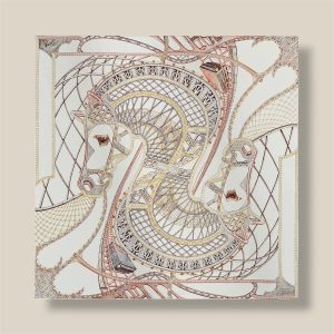 Scarf 90 Chevaux d'Hephaistos - Blanc / Bronze / Bois De Rose