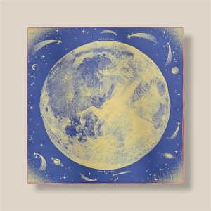 Scarf 70 Clair de Lune - Bleu Myosotis / Jaune / Rose