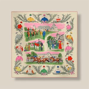 Scarf 70 Champ de Courses a Chantilly - Vanille / Vert / Multicolore