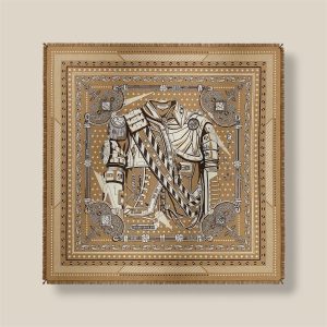 Scarf 65 Neo Brandebourgs Bandana Frange - Kraft / Blanc / Caramel