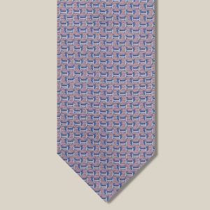 H en Relief Tie - Rose / Blanc / Bleu